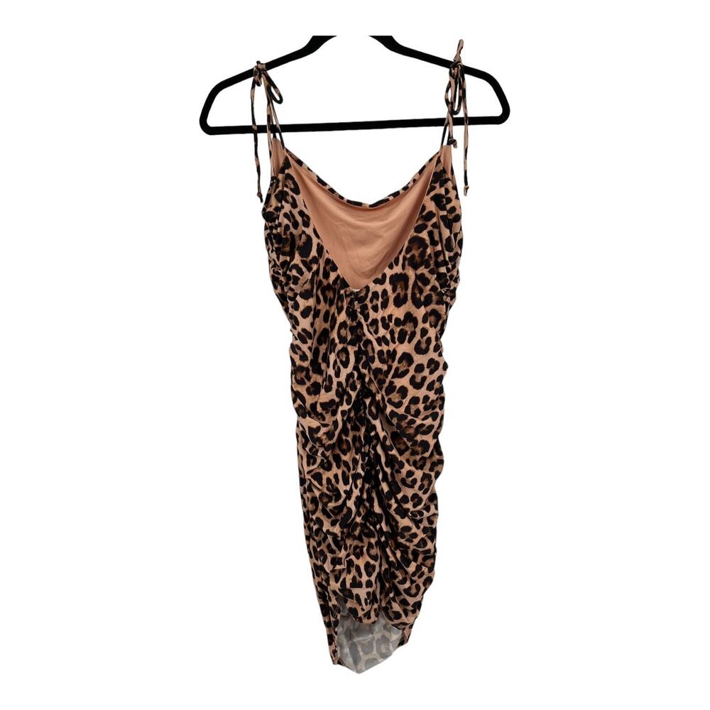 Good American Dress Ruched slip minidress leopard size 4 (18-20) - Picture 6 of 10